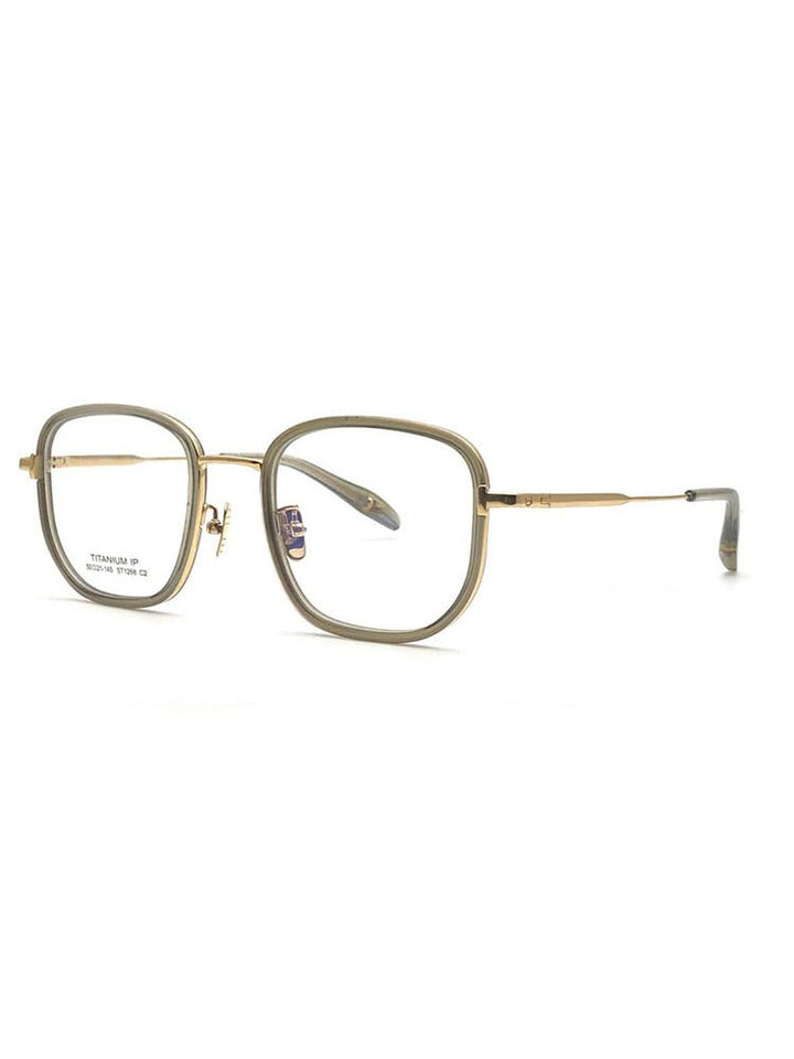 Aissuarvey Unisex Full Rim Titanium Acetate Round Square Eyeglasses St1268 Full Rim Aissuarvey Eyeglasses green gold CN 