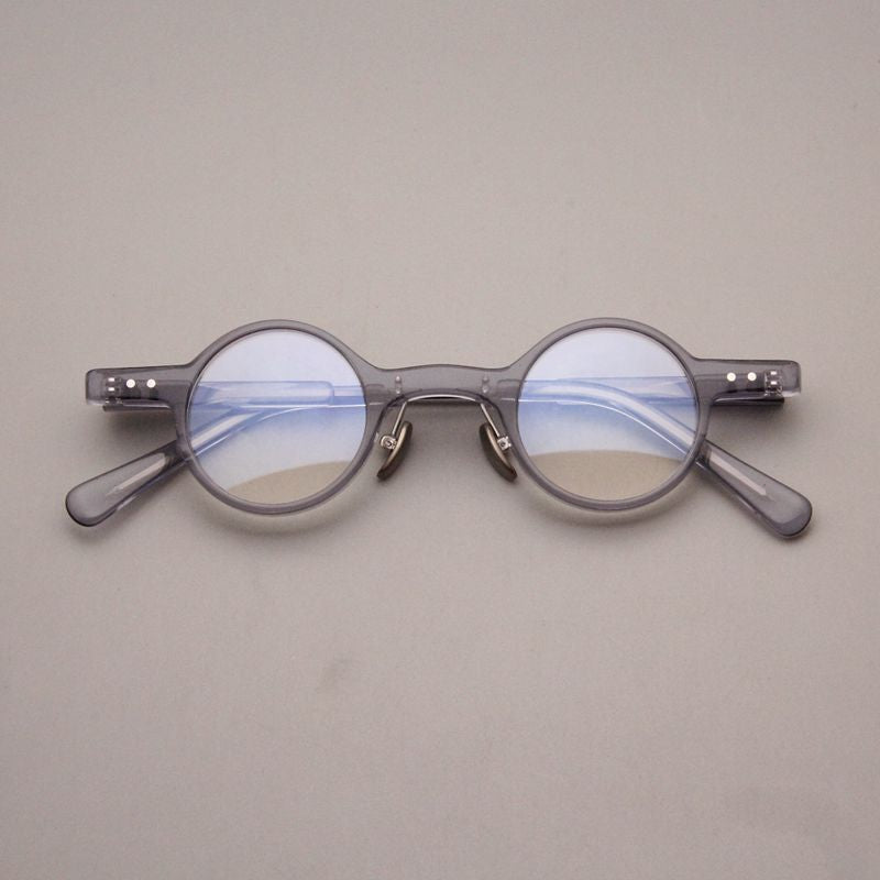 Cubojue Unisex Small Round Tr 90 Titanium Hyperopic Reading Glasses dr001 Reading Glasses Cubojue 0 Gray 
