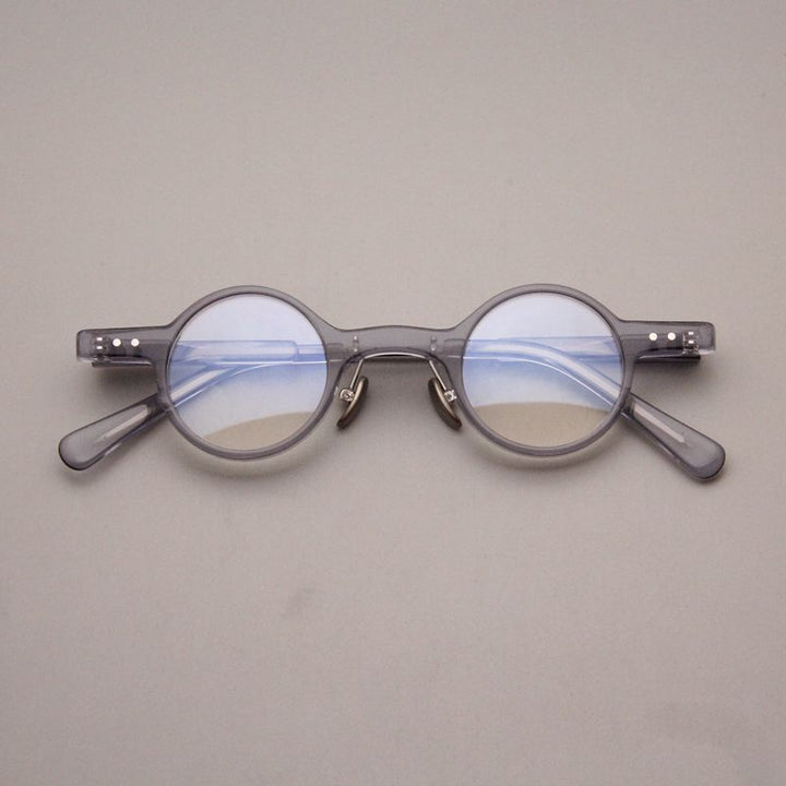 Cubojue Unisex Small Round Tr 90 Titanium Hyperopic Reading Glasses dr001 Reading Glasses Cubojue 0 Gray 