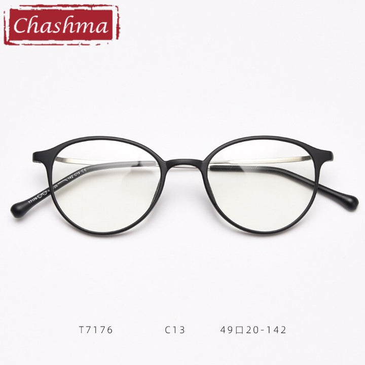Chashma Round TR90 Eyeglasses Frame Lentes Optics Light Women Quality Student Prescription Glasses For RX Lenses Frame Chashma Ottica Matte Black  