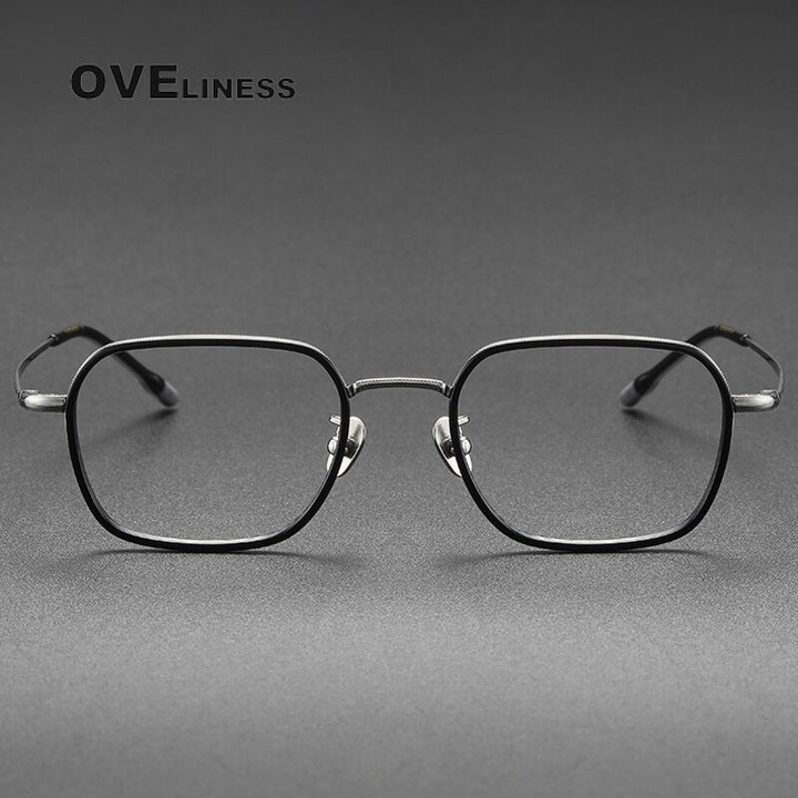 Oveliness Unisex Full Rim Square Acetate Titanium Eyeglasses 8508 Full Rim Oveliness   