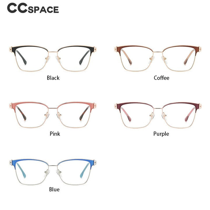 CCSpace Women's Full Rim Square Acetate Alloy Eyeglasses 55605 Full Rim CCspace   