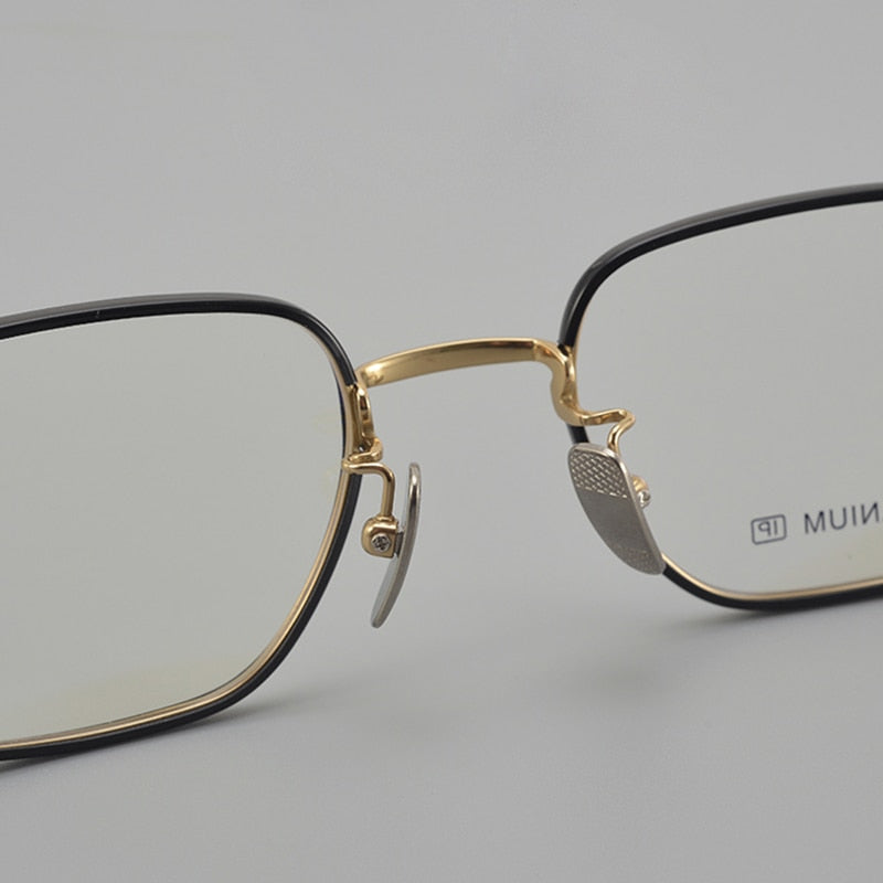 Muzz Men's Full Rim Square Acetate Titanium Eyeglasses 2044 Full Rim Muzz   