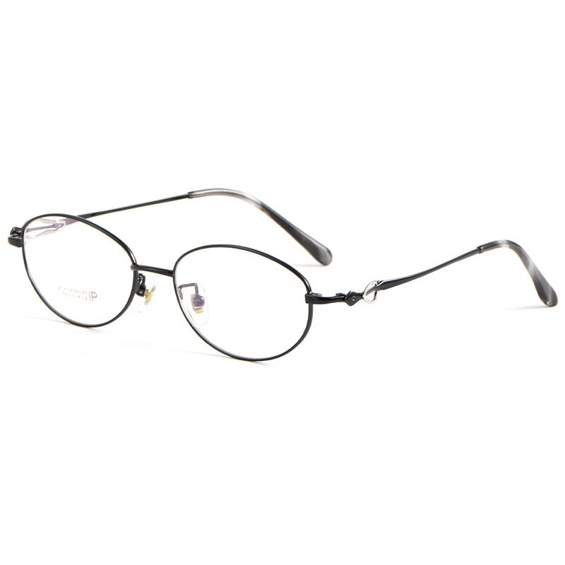 Yimaruili Women's Full Rim Oval Alloy Eyeglasses 3524X Full Rim Yimaruili Eyeglasses Black  