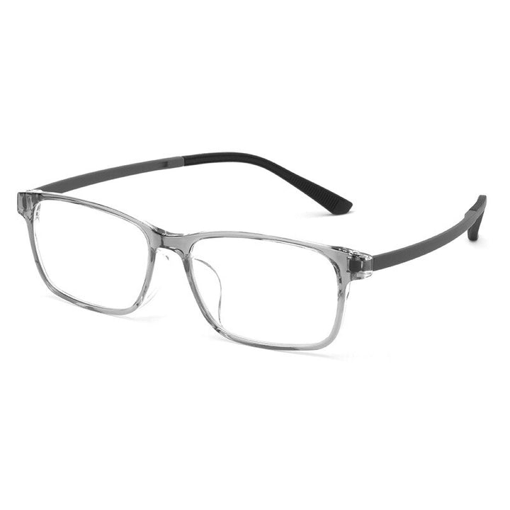 KatKani Unisex Full Rim Square Ultem Steel Eyeglasses 89102r Full Rim KatKani Eyeglasses Transparent Gray  