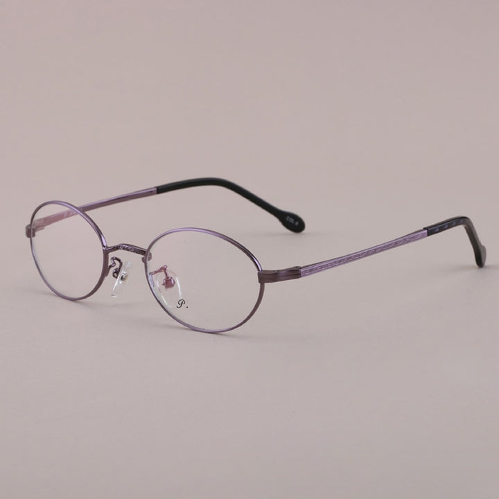 Cubojue Unisex Full Rim Anti Blue Oval Alloy Reading Glasses Hyperopic Reading Glasses Cubojue 0 anti blue light purple 