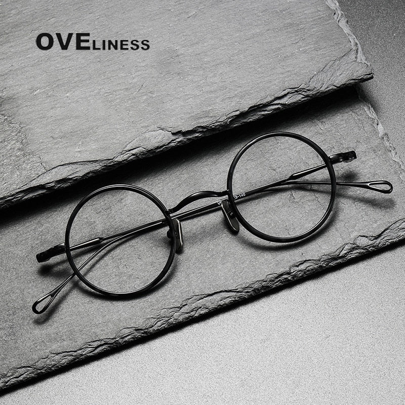 Oveliness Unisex Full Rim Round Titanium Eyeglasses V8 Full Rim Oveliness   