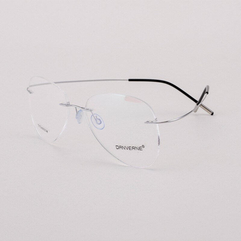 Bclear Unisex Customized Rimless Oval Titanium Alloy Eyeglasses My20002 Rimless Bclear   
