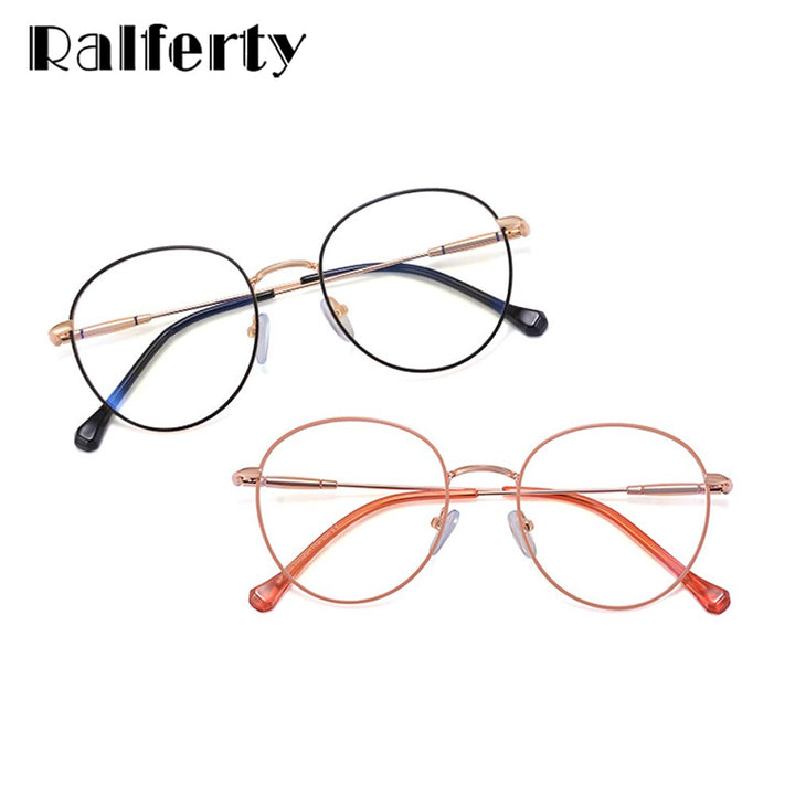 Ralferty Women's Full Rim Round Square Alloy Eyeglasses F95950 Full Rim Ralferty   