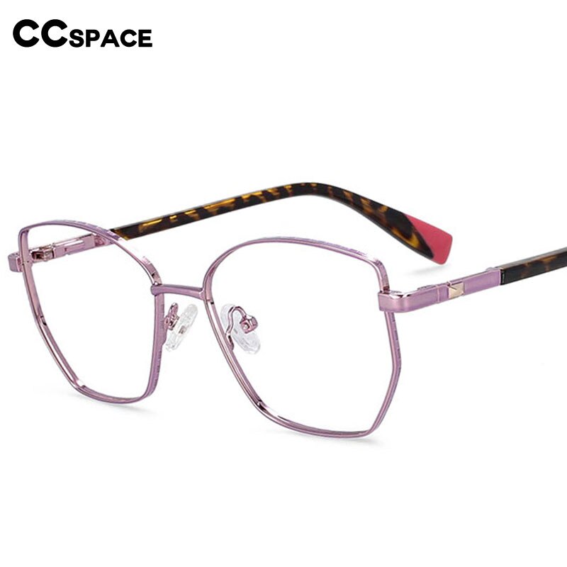 CCspace Women's Full Rim Square Cat Eye Alloy Frame Eyeglasses 54273 Full Rim CCspace   
