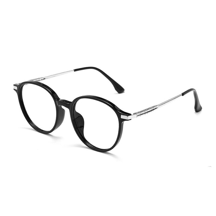 KatKani Unisex Full Rim Round Acetate Titanium Eyeglasses 96007S Full Rim KatKani Eyeglasses   