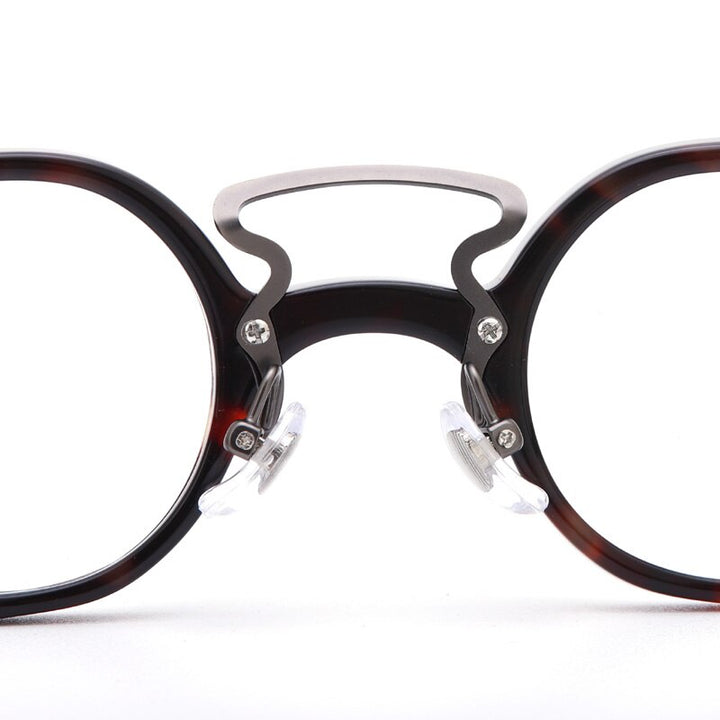 Muzz Men's Full Rim Round Double Bridge Acetate Frame Eyeglasses W3109V Full Rim Muzz   