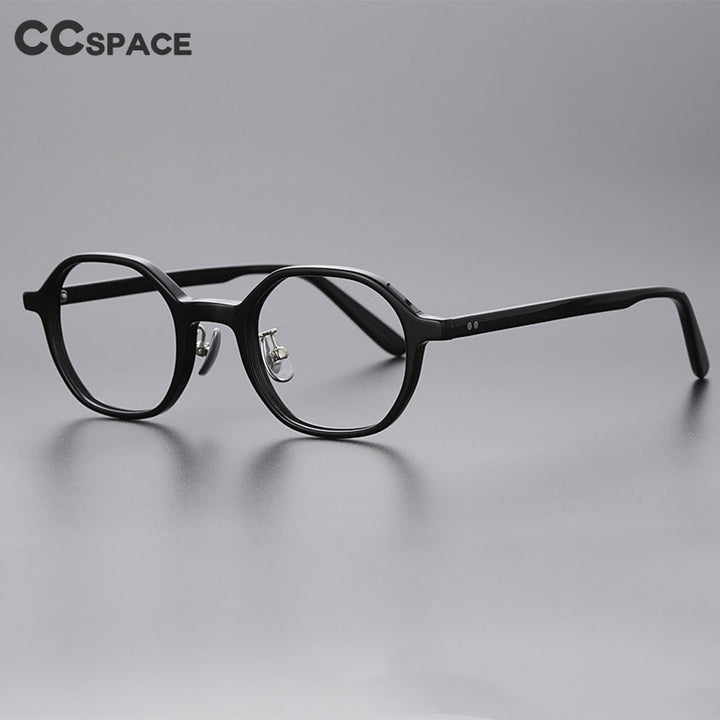 CCSpace Unisex Full Rim Square Round Acetate Eyeglasses 55672 Full Rim CCspace   