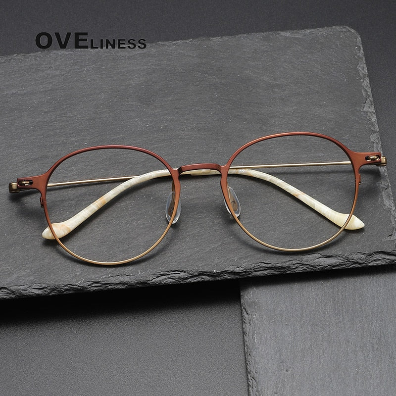 Oveliness Unisex Full Rim Round Titanium Eyeglasses 8202315 Full Rim Oveliness   