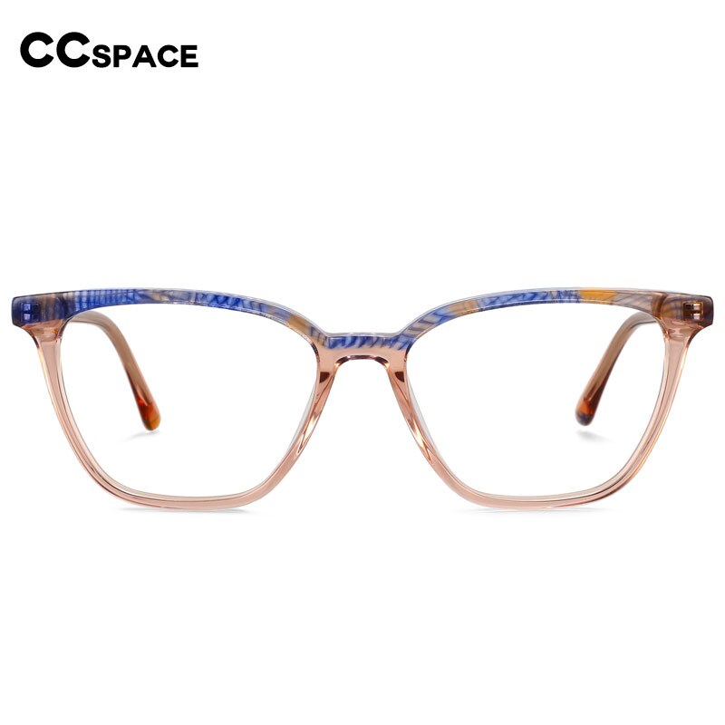 CCspace Unisex Full Rim Square Acetate Eyeglasses 55370 Full Rim CCspace   