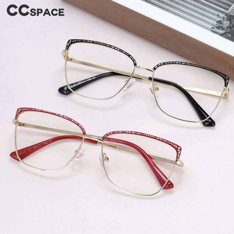 CCspace Women's Full Rim Square Tr 90 Titanium Frame Eyeglasses 54196 Full Rim CCspace   
