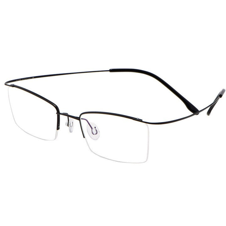 Hotochki Men's Semi Rim Rectangle Titanium Frame Eyeglasses 30004 Semi Rim Hotochki   