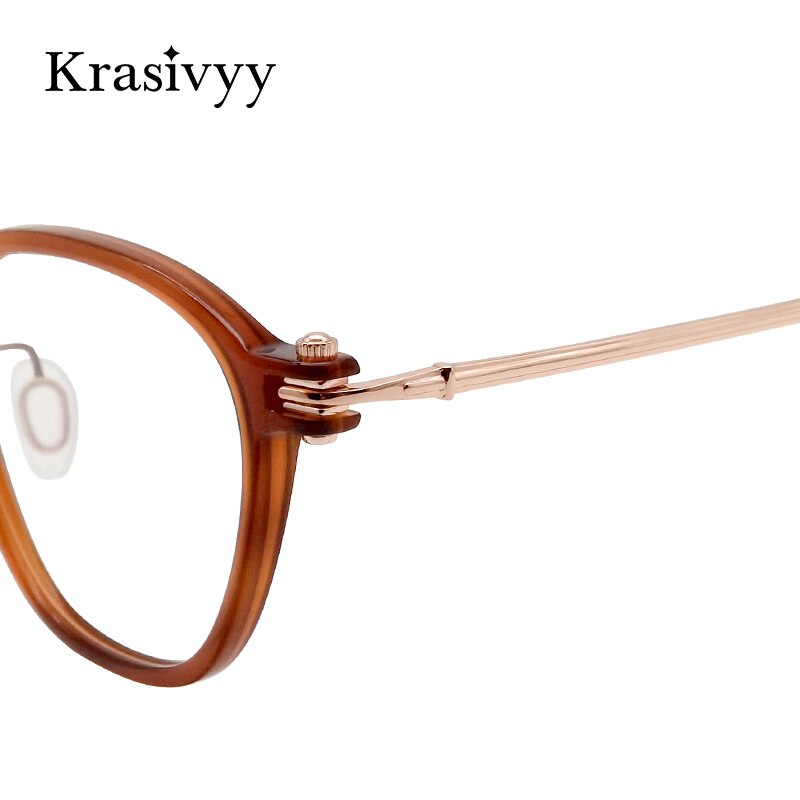Krasivyy Unisex Full Rim Oval Titanium Acetate Eyeglasses Rlt5881 Full Rim Krasivyy   