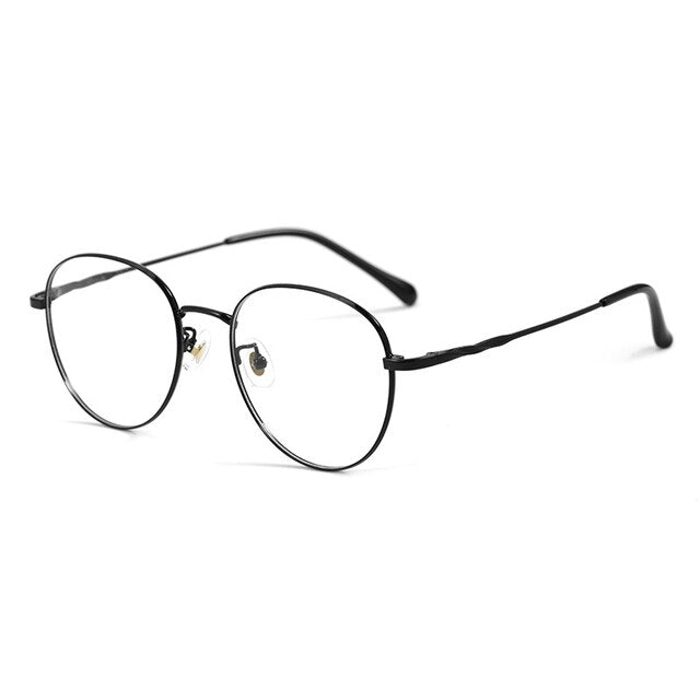Kansept Women's Full Rim Round Titanium Alloy Eyeglasses 0253020 Full Rim Kansept Black  