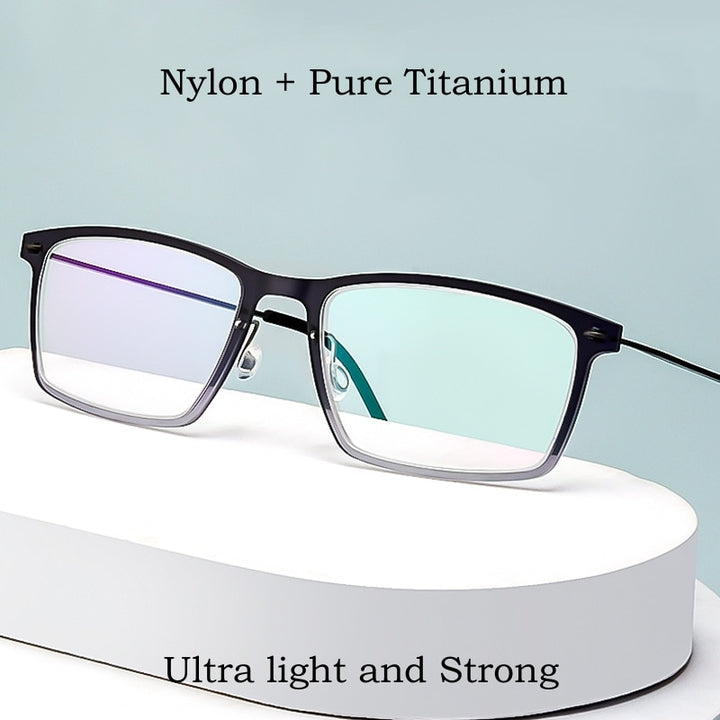 Yimaruili Unisex Full Rim Square Nylon Titanium Screwless Eyeglasses 6544ND Full Rim Yimaruili Eyeglasses   