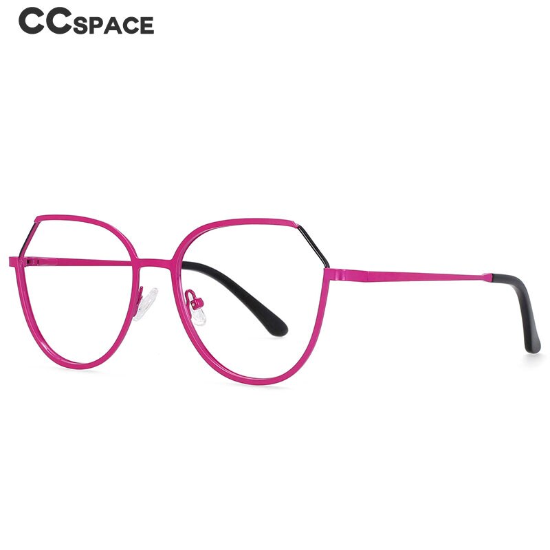 CCSpace Unisex Full Rim Round Cat Eye Alloy Frame Eyeglasses 54178 Full Rim CCspace   