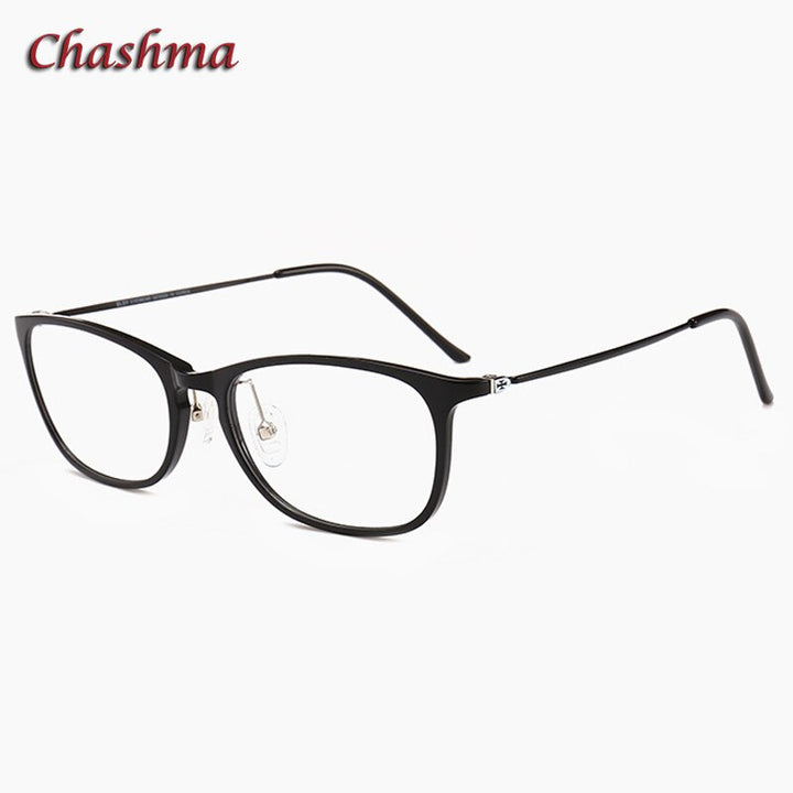 Chashma Women's Full Rim Square Ultem Resin Frame Eyeglasses 2205 Full Rim Chashma Matte Black  