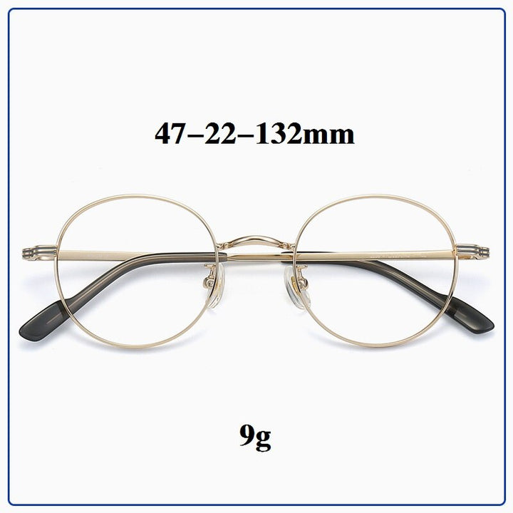 Cubojue Unisex Full Rim Small Round Titanium Eyeglasses 2056 Reading Glasses Cubojue   