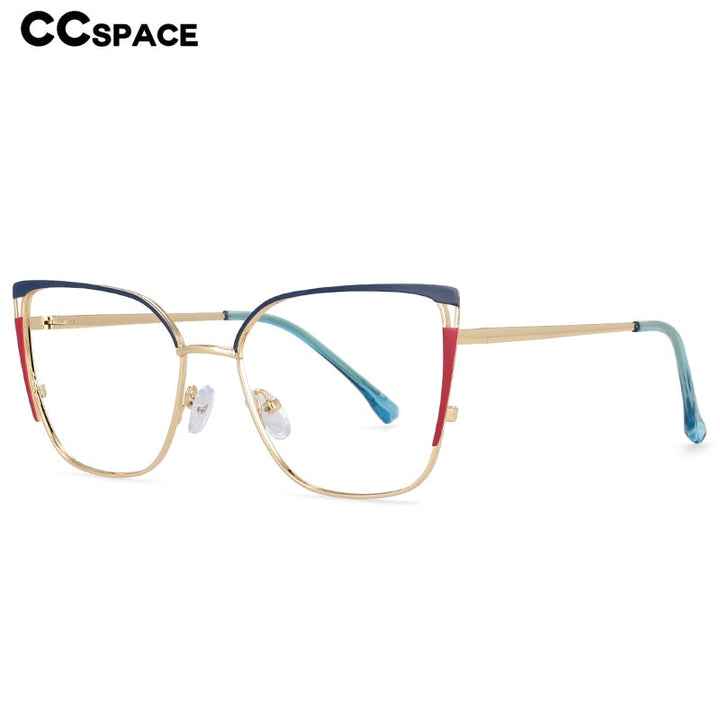 CCspace Women's Full Rim Square Cat Eye Tr 90 Titanium Eyeglasses 54427 Full Rim CCspace   