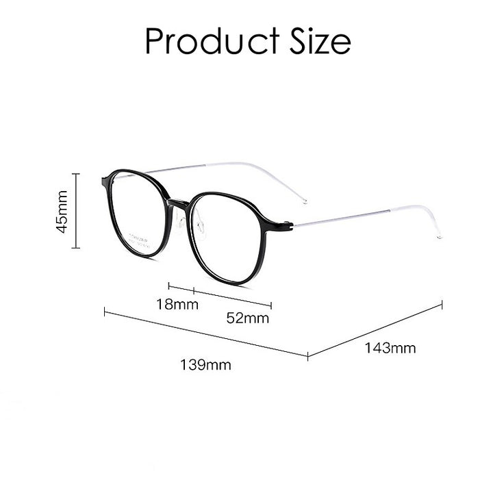 KatKani Unisex Full Rim Round Square Tr 90 Titanium Eyeglasses 5821n Full Rim KatKani Eyeglasses   