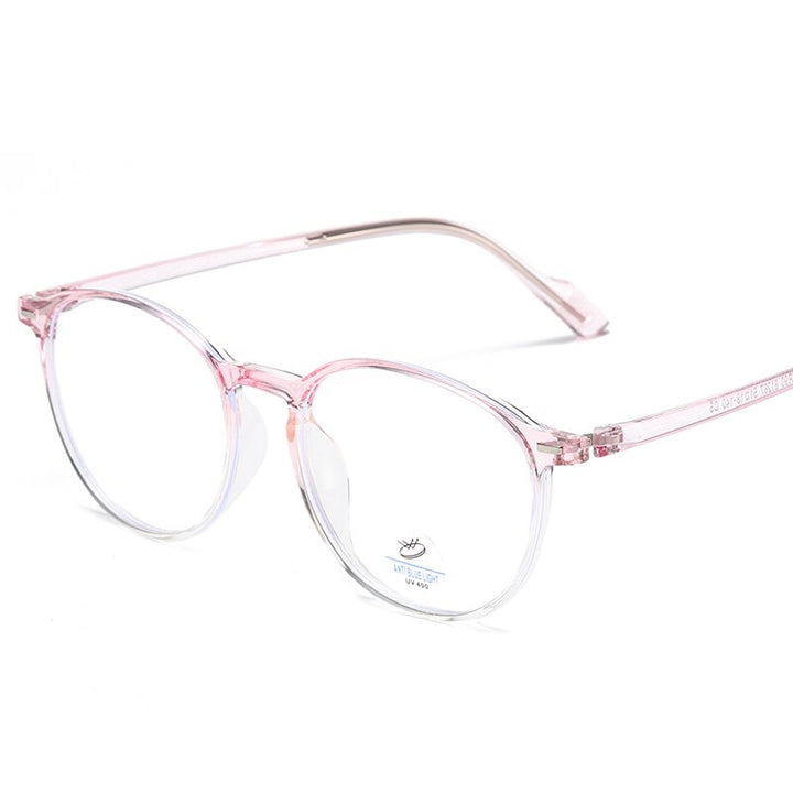 Reven Jate Women's Full Rim Round Square  Tr 90 Alloy Frame Eyeglasses 81267 Full Rim Reven Jate pink  