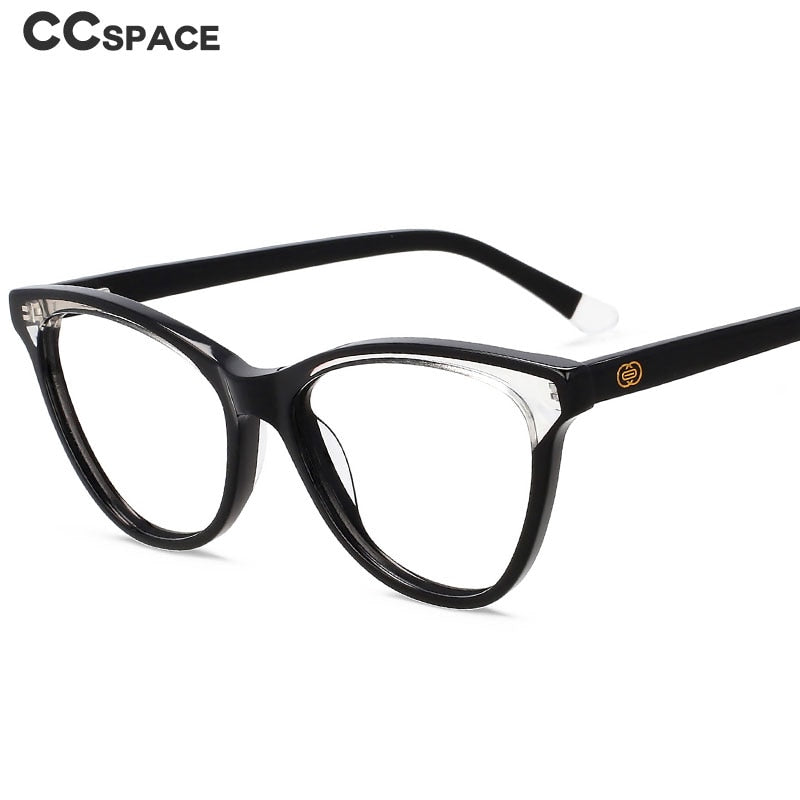 CCSpace Unisex Full Rim Square Cat Eye Acetate Eyeglasses 55617 Full Rim CCspace   