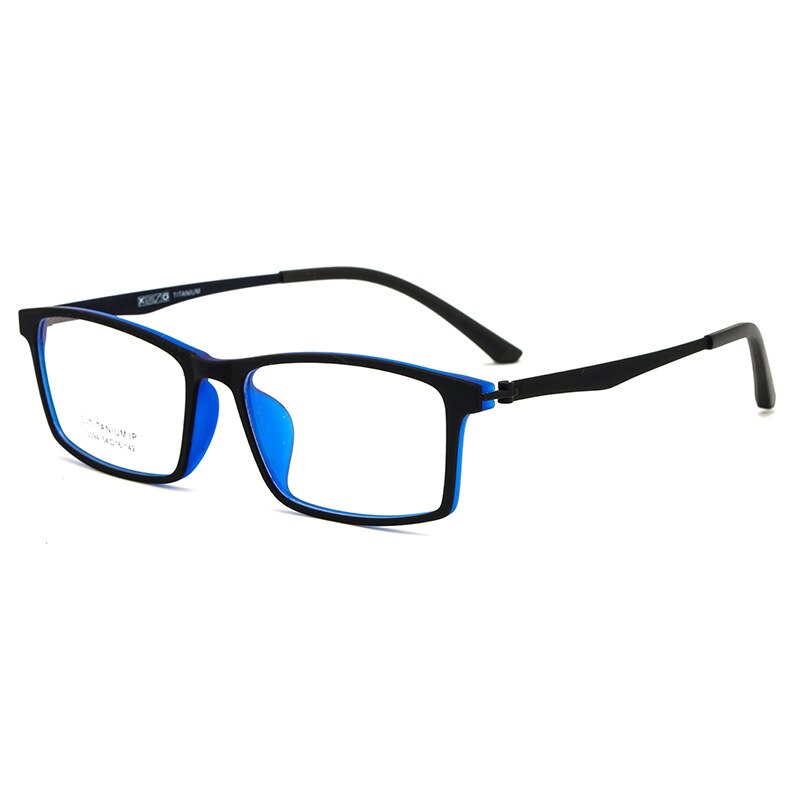 Yimaruili Unisex Full Rim Square Tr 90 Titanium Eyeglasses 023094 Full Rim Yimaruili Eyeglasses Black Blue  