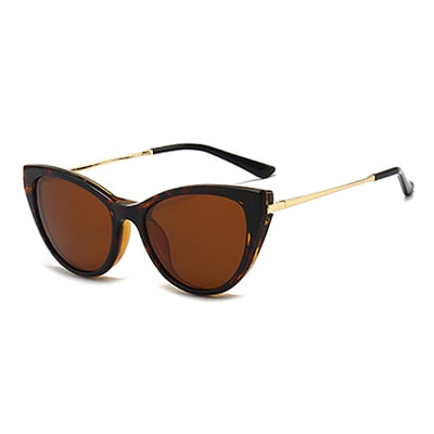 Ralferty Women's Full Rim Oval Cat Eye Acetate Eyeglasses With Clip On Sunglasses 2353 With Clip Ons Ralferty Leopard As picture 
