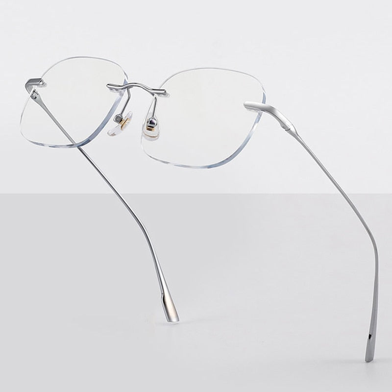 Handoer Men's Rimless Customized Lens Shape Titanium Eyeglasses 99219 Rimless Handoer   