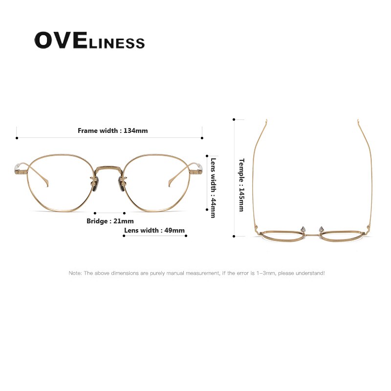 Oveliness Unisex Full Rim Round Titanium Eyeglasses 163 Full Rim Oveliness   