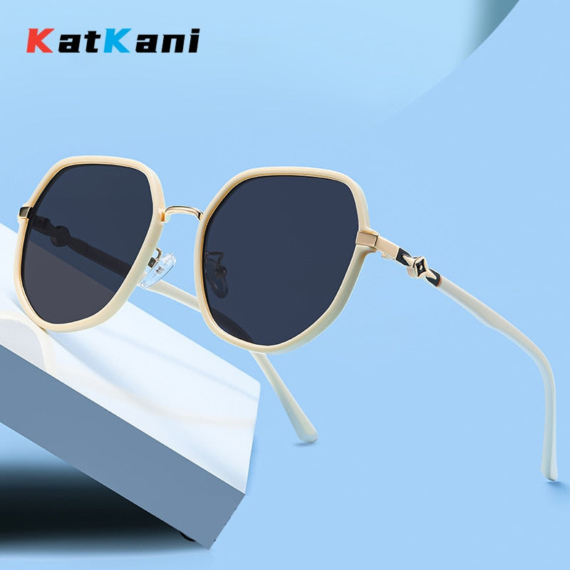 KatKani Women's Full Rim Big Oval PC Plastic Polarized Sunglasses A0706 Sunglasses KatKani Sunglasses   