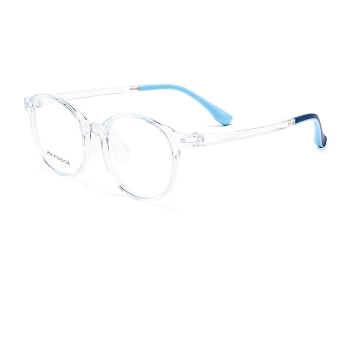 Yimaruili Children's Unisex Full Rim Tr 90 Round Eyeglasses 2604et Full Rim Yimaruili Eyeglasses Light Blue  