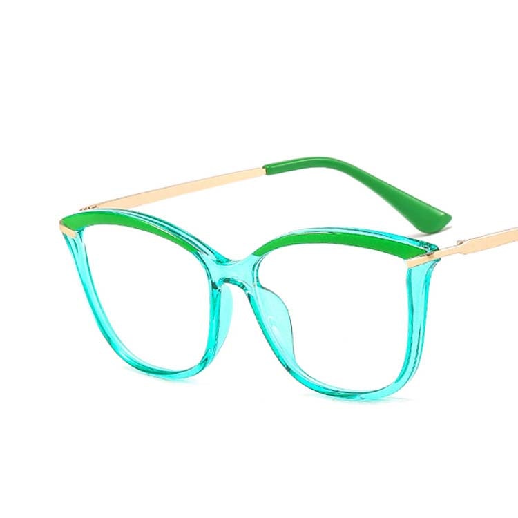 CCspace Women's Full Rim Square Cat Eye Tr 90 Titanium Eyeglasses 53332 Full Rim CCspace green China 