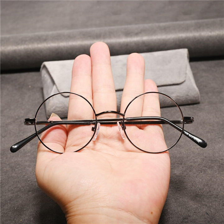 Cubojue Unisex Full Rim Round Alloy 43mm Reading Glasses Reading Glasses Cubojue   