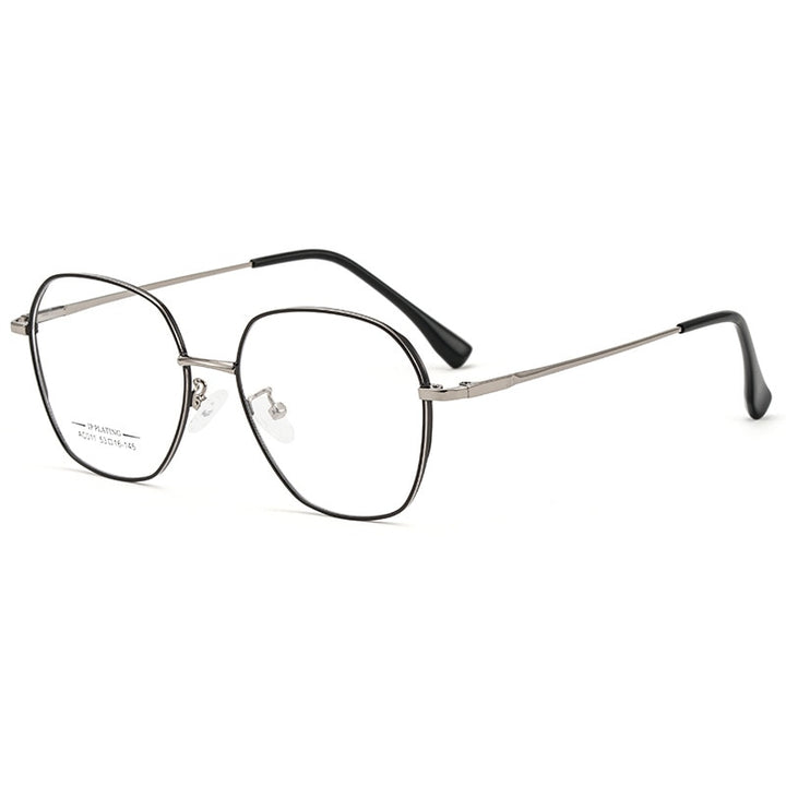 Yimaruili Unisex Full Rim Polygon Square Alloy Frame Eyeglasses AC011 Full Rim Yimaruili Eyeglasses Black Gun  