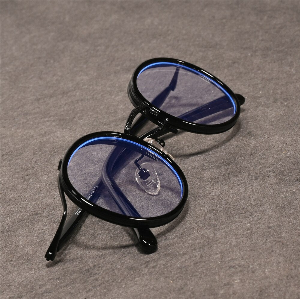 Cubojue Unisex Full Rim Small Round Tr 90 Titanium Hyperopic Reading Glasses S22105 Reading Glasses Cubojue   