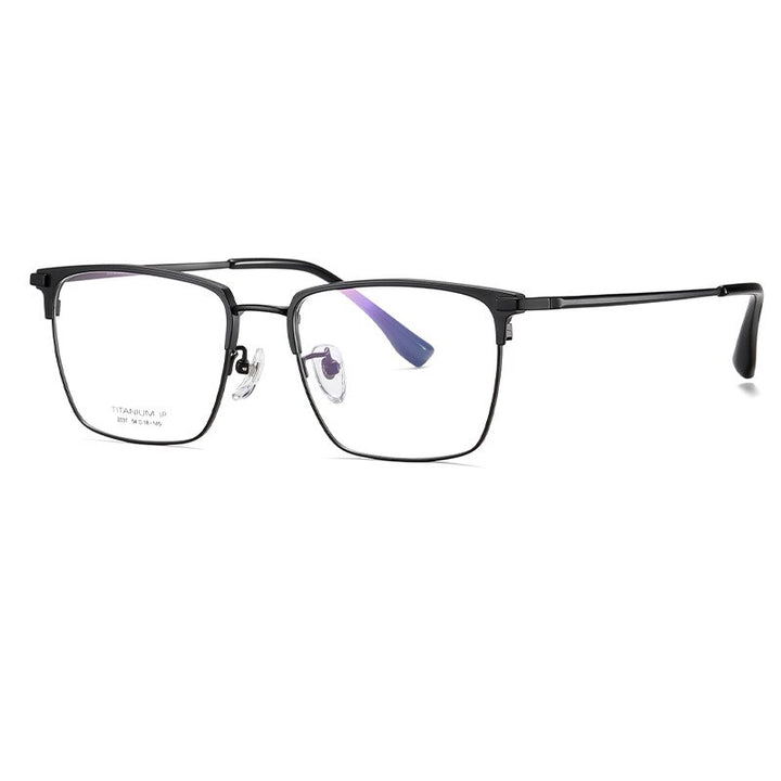 Hotochki Men's Full Rim Square Titanium Frame Eyeglasses Yj2037 Full Rim Hotochki   