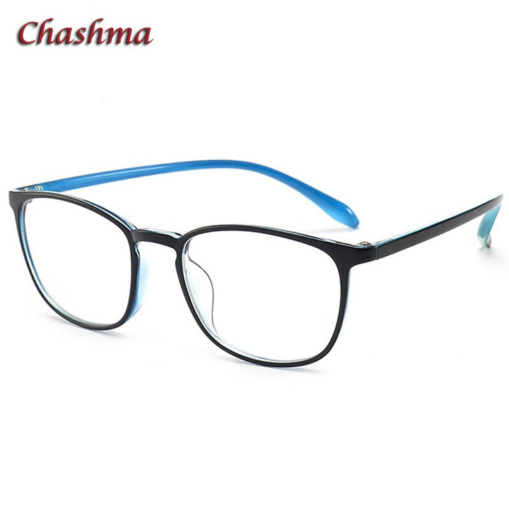 Chashma Unisex Full Rim TR 90 Resin Rectangle Frame Eyeglasses 6062 Full Rim Chashma Blue  