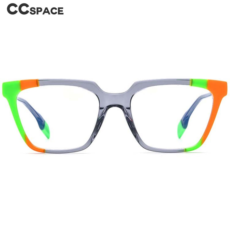 CCSpace Unisex Full Rim Square Acetate Eyeglasses 53341 Full Rim CCspace   