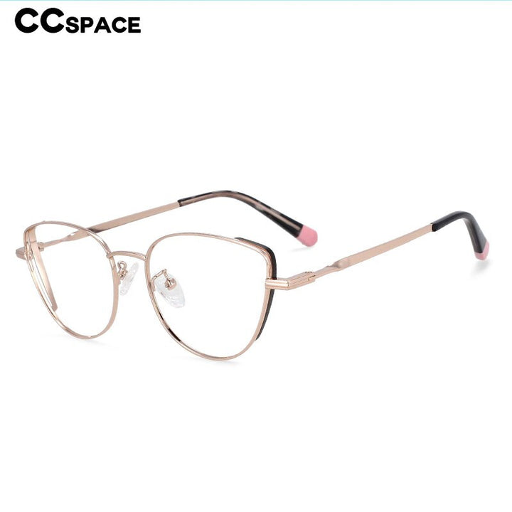 CCSpace Women's Full Rim Cat Eye Alloy Frame Eyeglasses 54275 Full Rim CCspace   