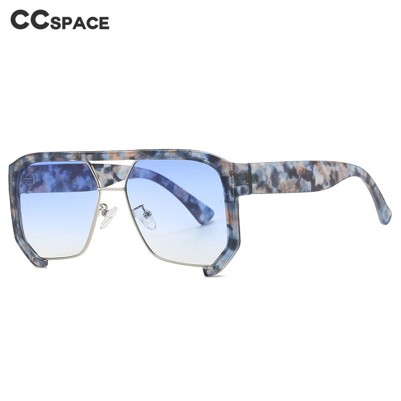 CCSpace Unisex Semi Rim Square Tr 90 UV400 Sunglasses 56217 Sunglasses CCspace Sunglasses   
