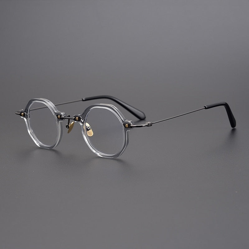 Gatenac Unisex Full Rim Round Titanium Acetate Frame Eyeglasses Gxyj807 Full Rim Gatenac   