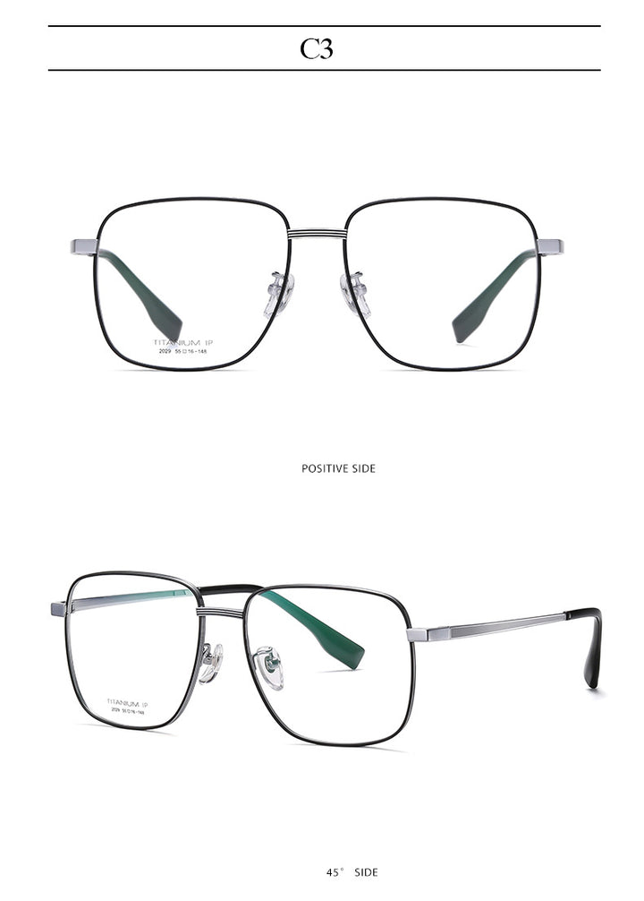 Hotony Women's Full Rim Square Titanium Frame Eyeglasses Yj2029 Full Rim Hotony   