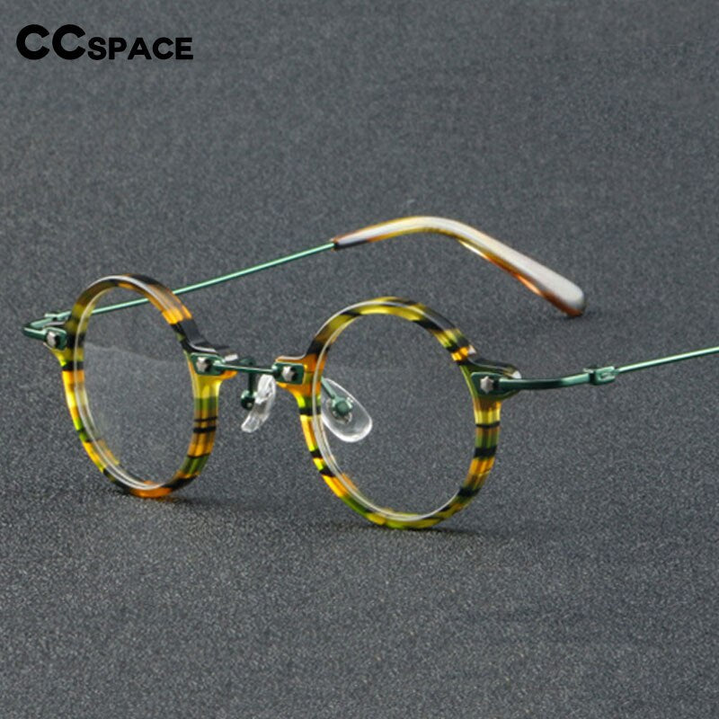 CCspace Women's Full Rim Round Acetate Eyeglasses 55275 Full Rim CCspace   