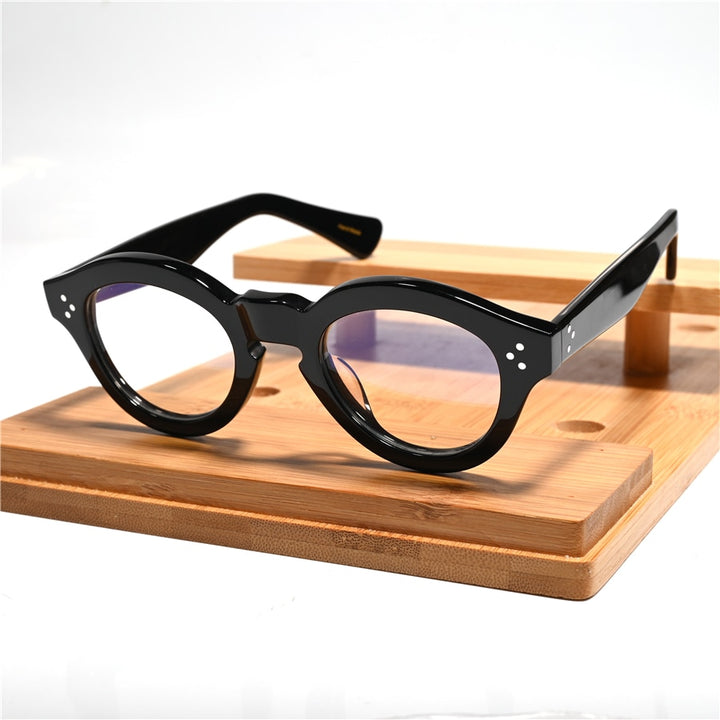 Cubojue Unisex Full Rim Oval Acetate Custom Lens Reading Glasses Cl001 Reading Glasses Cubojue no function lens 0 Black 